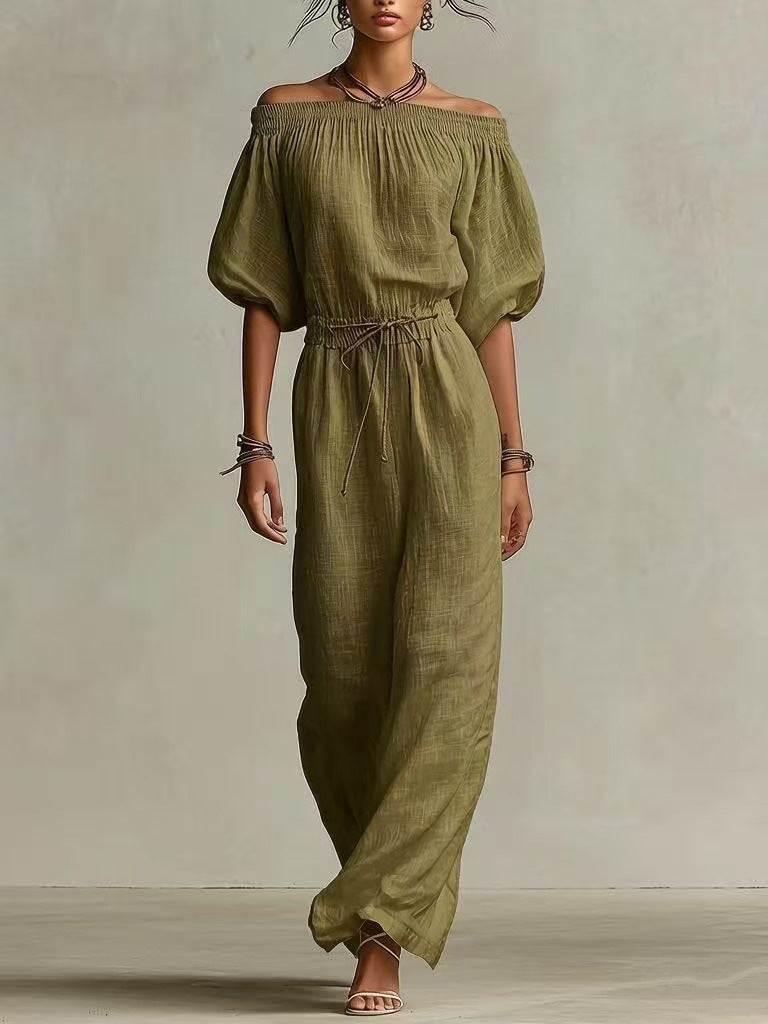 Fashionable Casual Solid-Colored Womens Pants Suit