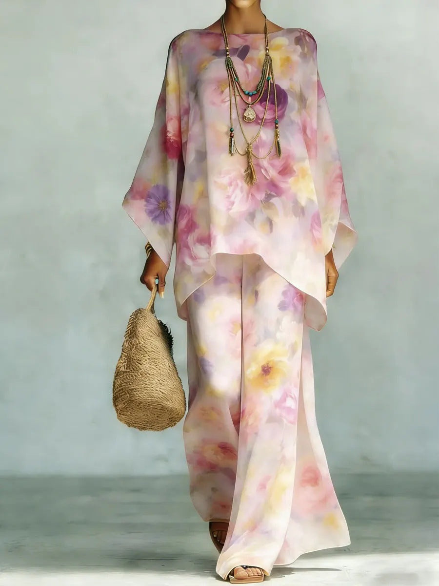 Loose Dopamine-Boosting Holiday Two-Piece Set Vacation Style
