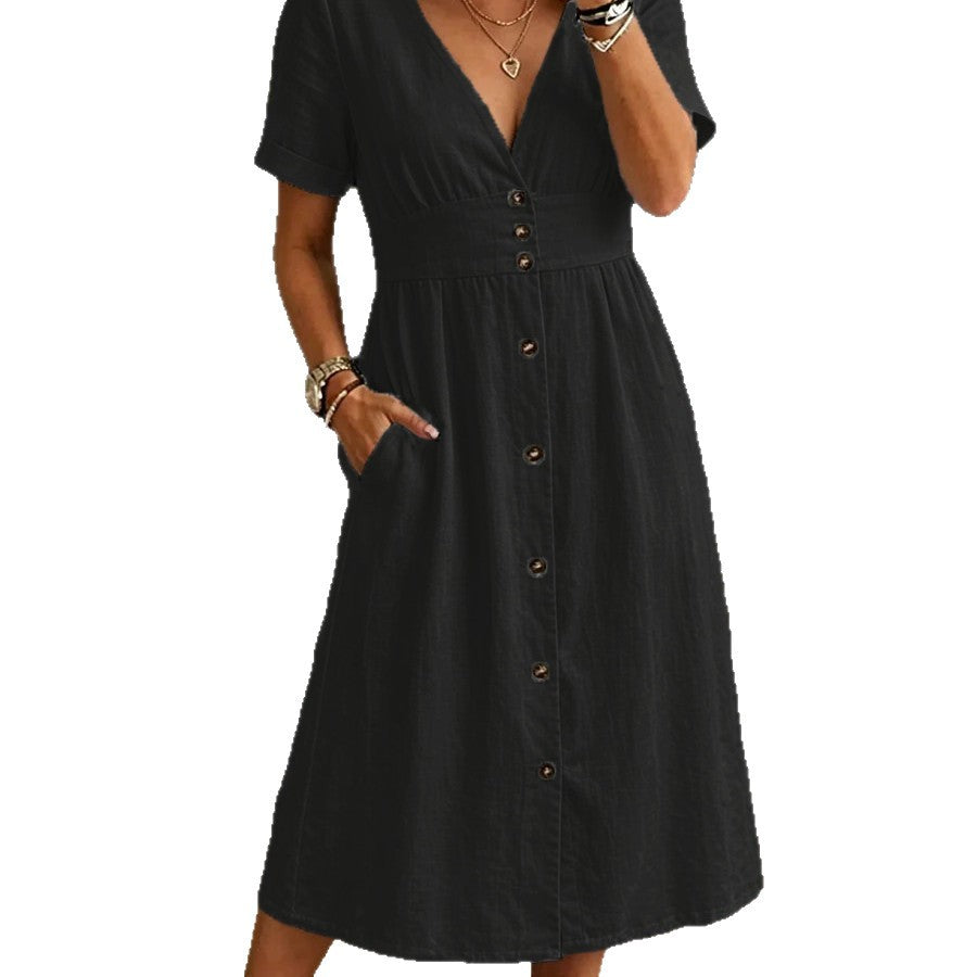 Women's Casual Loose Fashion Short-Sleeve Dress