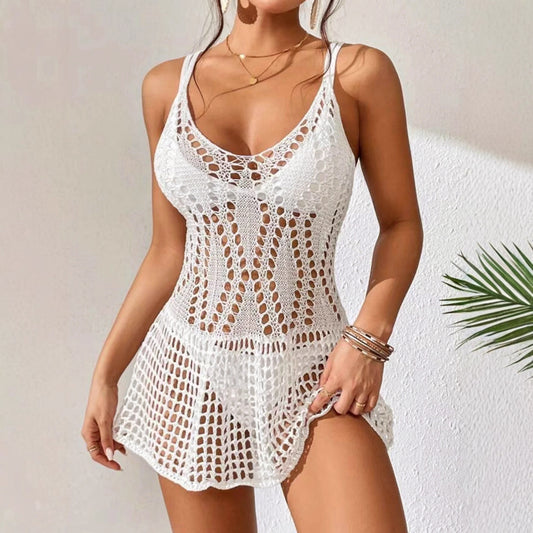 Women's V-neck Pullover Hollow-Out Dress
