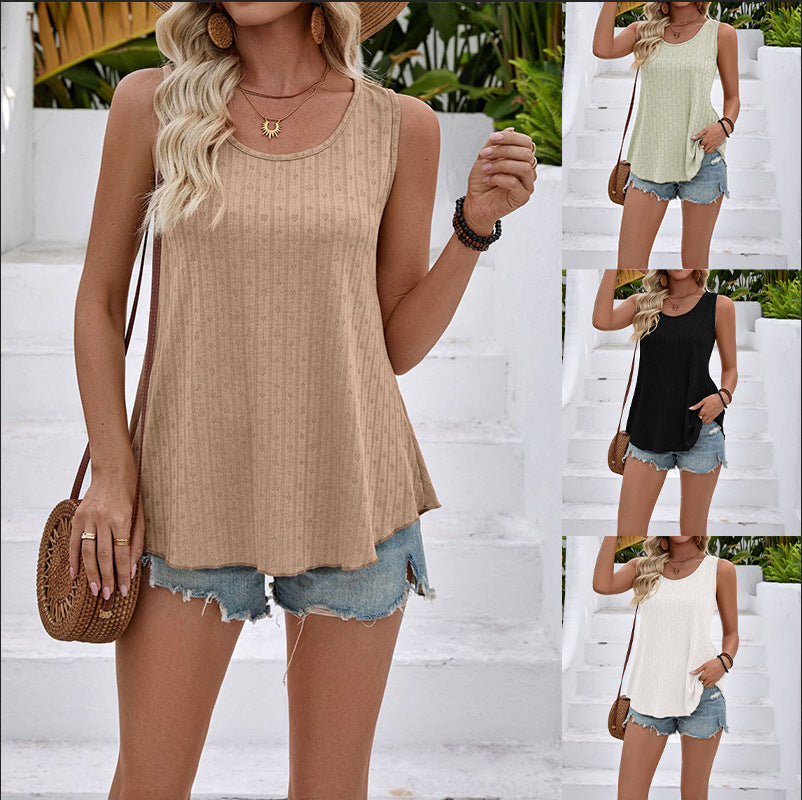 Export Crewneck Loose-fit Sleeveless T-shirt In Stock