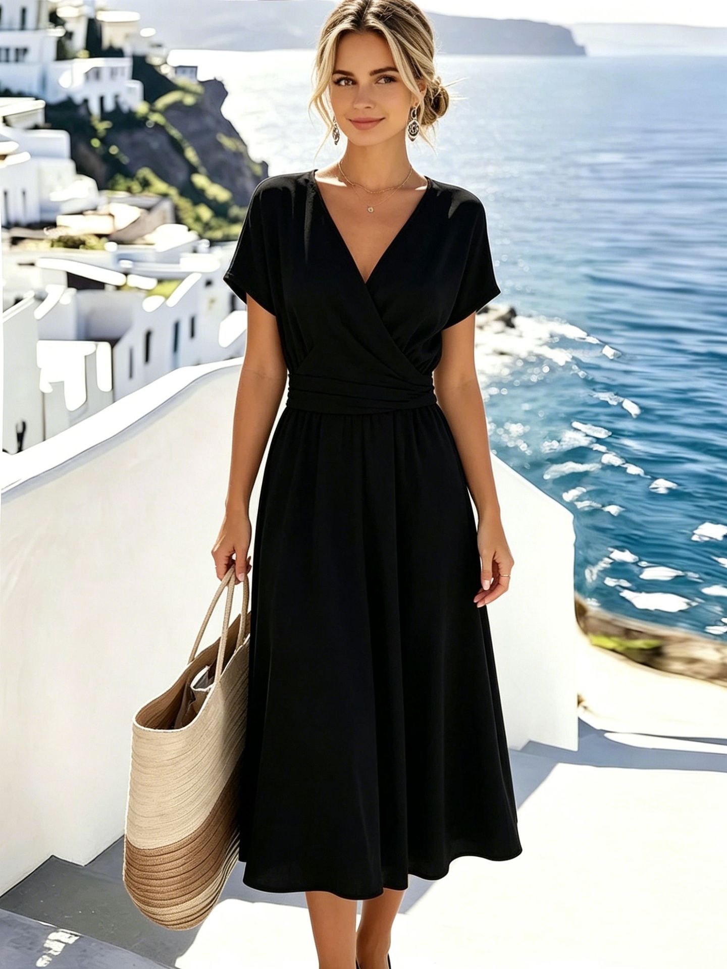 V-neck Skirt Women's Two-piece Set