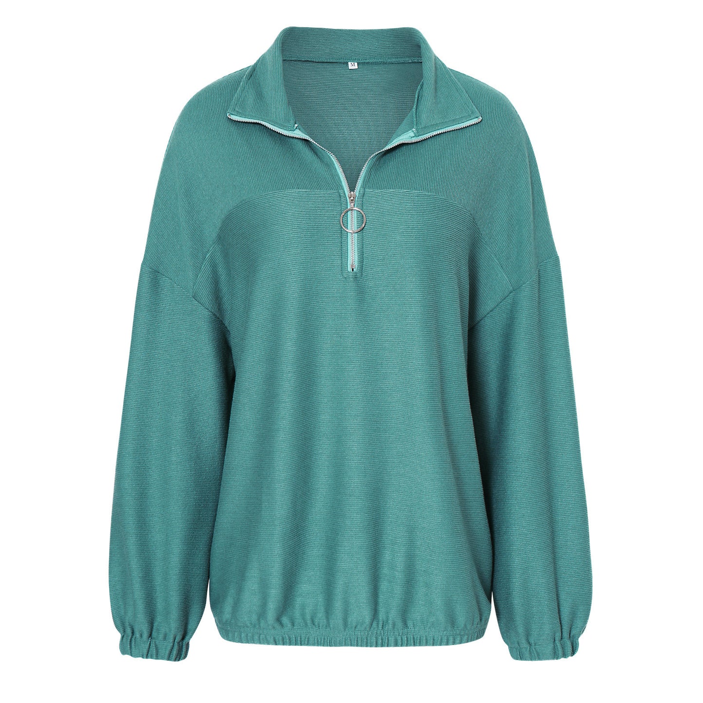 Fashionable Casual Pullover V-Neck Solid Color Loose Sweatshirt