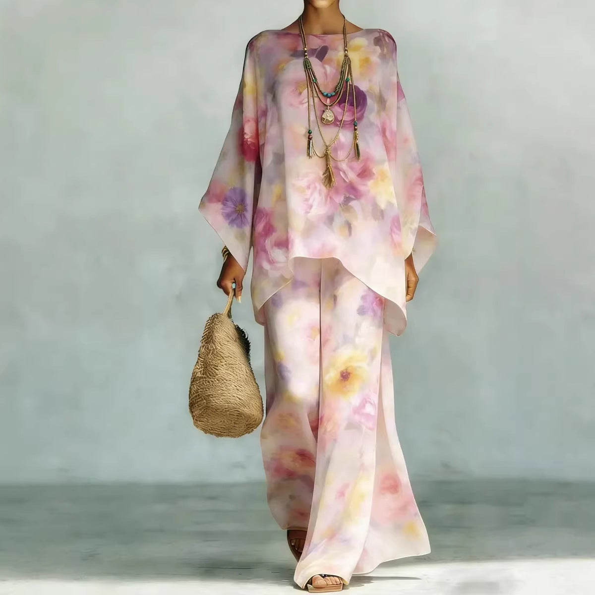 Loose Dopamine-Boosting Holiday Two-Piece Set Vacation Style