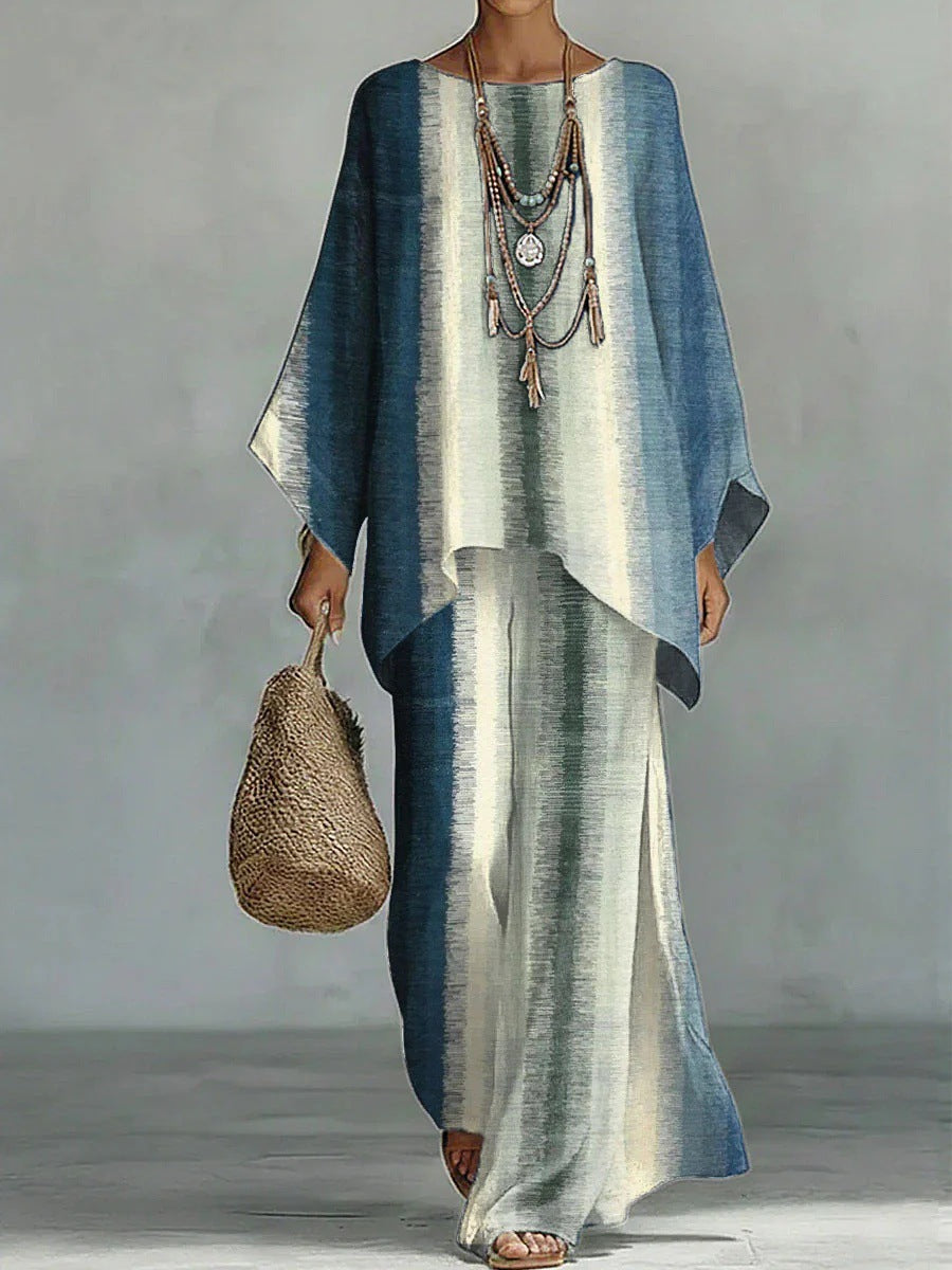 Loose Dopamine-Boosting Holiday Two-Piece Set Vacation Style