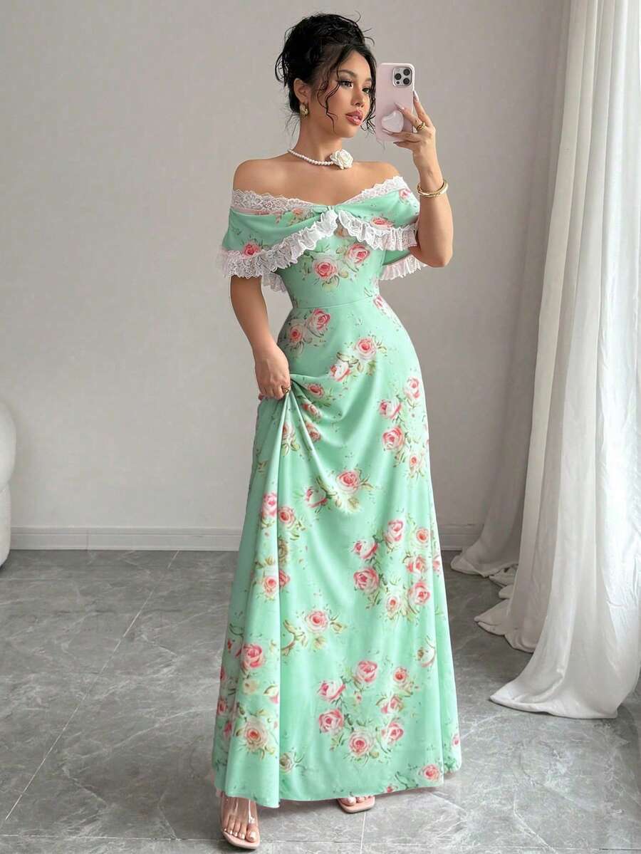 Women's Fashion Slim Floral Dress