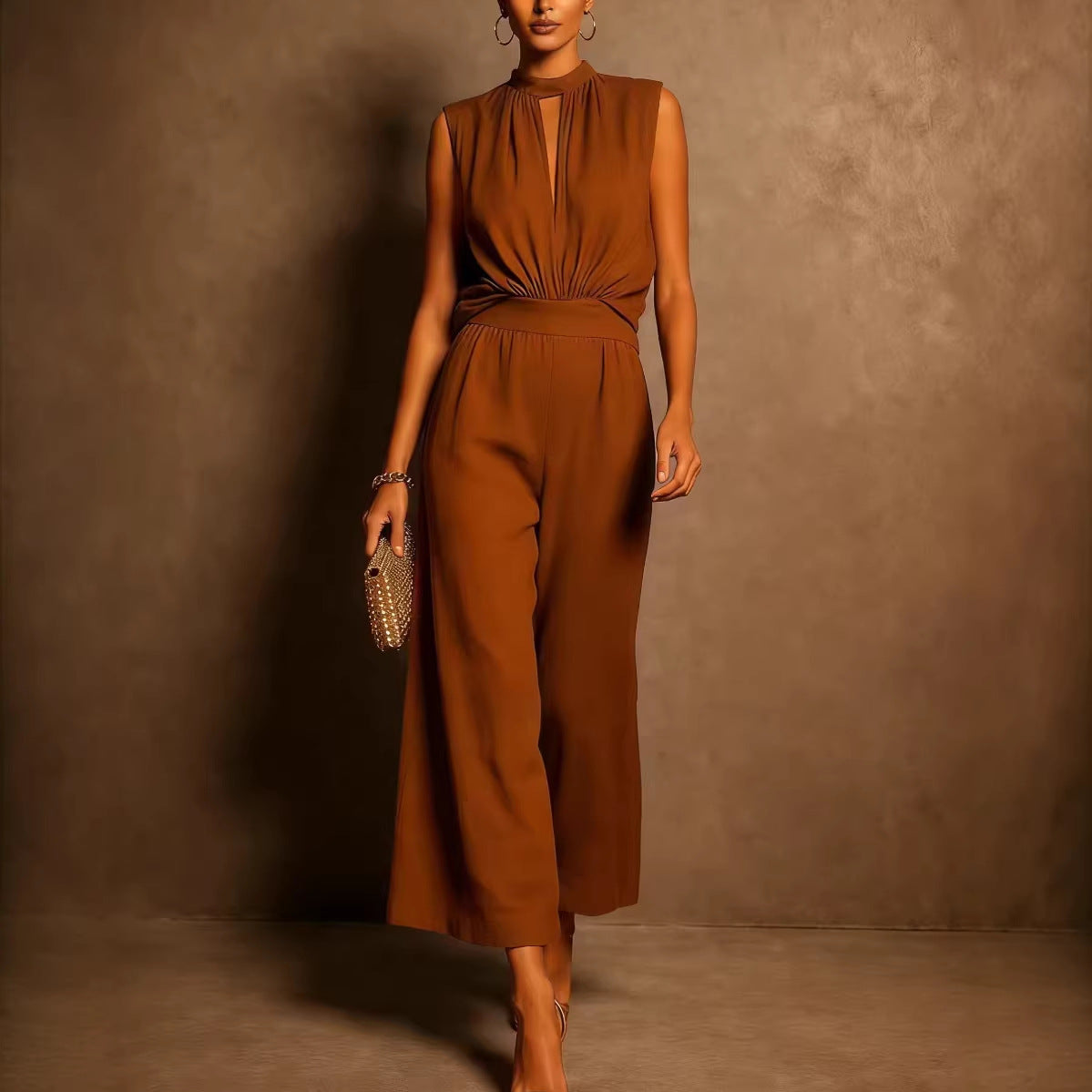 New Womens Elegant Sleeveless Two-piece Set