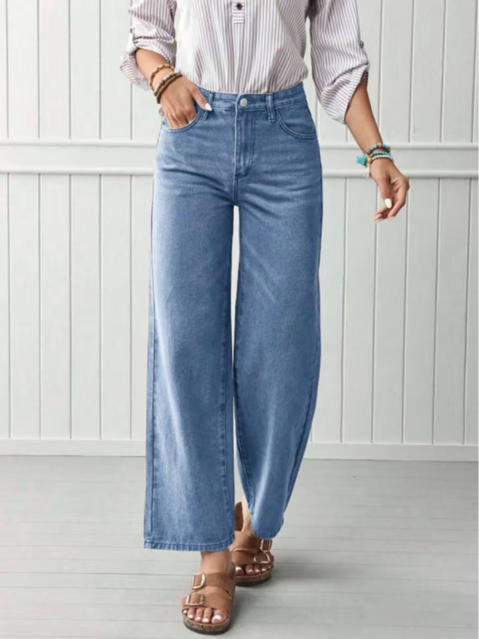 High-quality Straight-leg Denim Jeans For Women