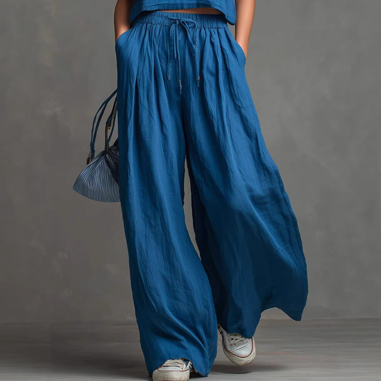 Strap Top And Wide-leg Pants Two-piece Set For Women
