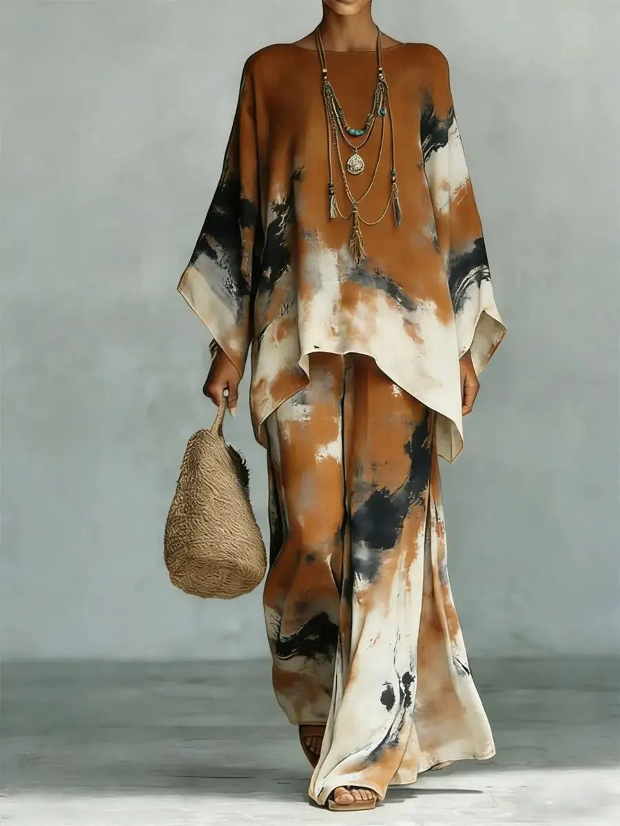 Loose Dopamine-Boosting Holiday Two-Piece Set Vacation Style