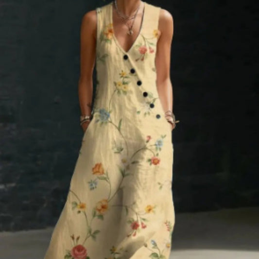 Solid Color Button Solid Color Vest Dress